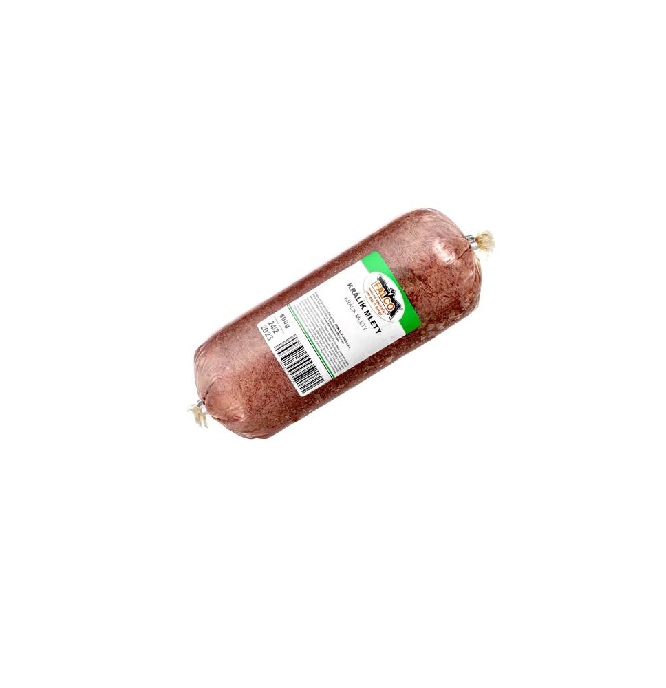 BARF Królik mielony - salami - 0,5 kg