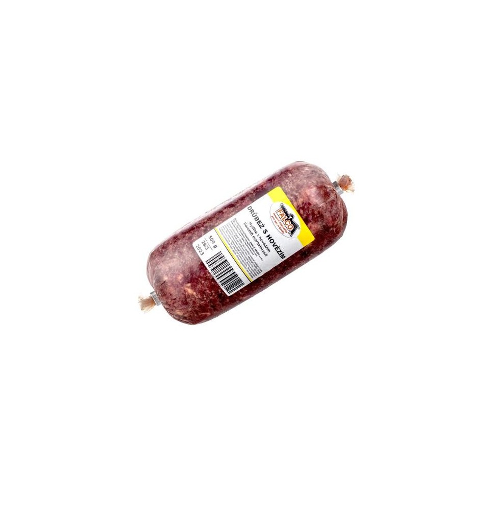 BARF Mięso drobiowe z wołowiną mielone - salami - 500g