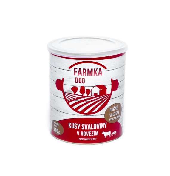 FALCO Farmka DOG wołowina kawałki mięsa mięśniowego 800g