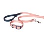 Zestaw spacerowy: obroża + smycz  PVC 20 mm róż-granat
