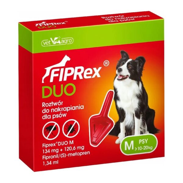 Fiprex DUO Spot-on dla psów M - 10-20 kg (1 pipeta x 1,34ml)