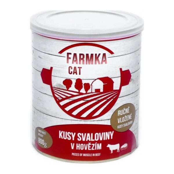 FALCO Farmka CAT wołowina kawałki mięsa mięśniowego 800g