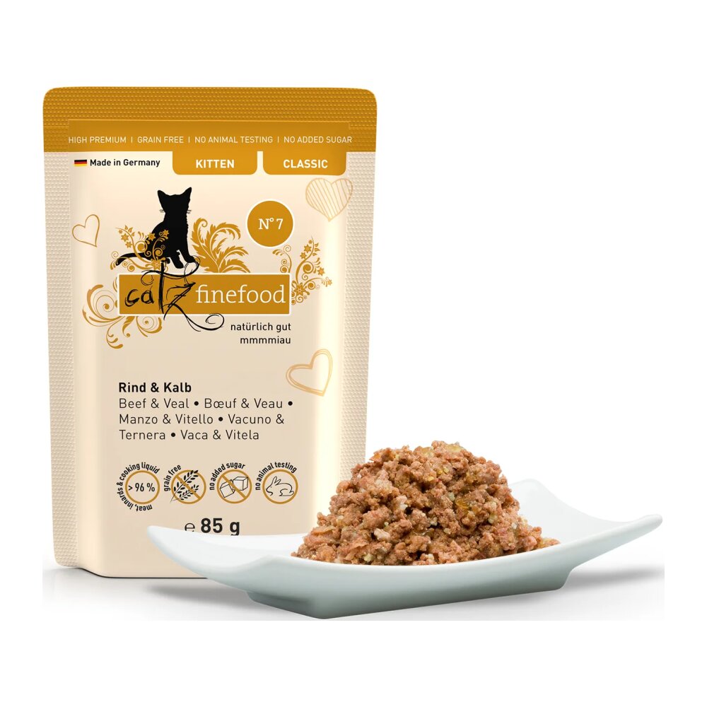 8074-915935c00e.jpg Catz Finefood Classic Kitten Wołowina i cielęcina 85g N.07 - obrazek 1
