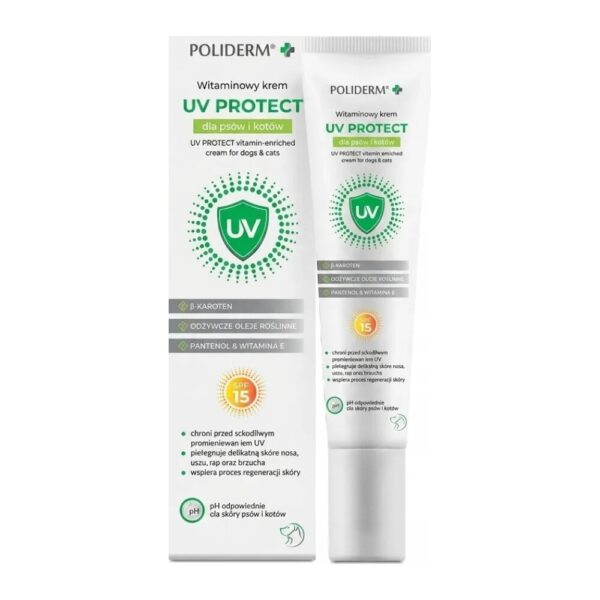 Poliderm UV Protect SPF15 Krem z filtrem UV dla psa i kota 15 ml