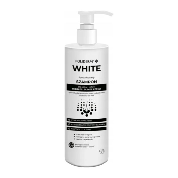 Poliderm WHITE Szampon do białej i jasnej sierści 250ml