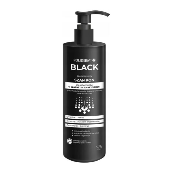 Poliderm BLACK Szampon do ciemnej sierści dla psów i kotów 250ml